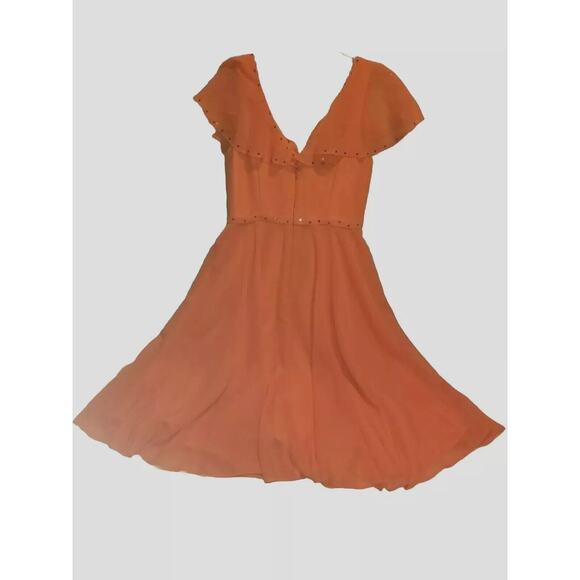 JJ’s House Dress Womens S Orange Mini Sequin Cocktail Formal Bright‎ EUC - Picture 2 of 11